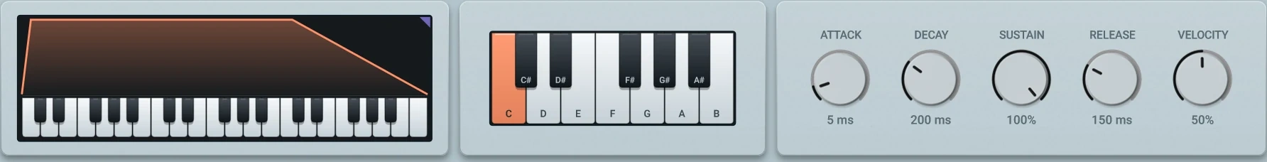 Freeze, Steps, Mod, MIDI 4